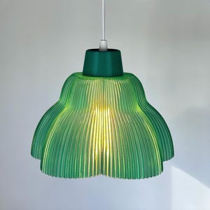 Translucent Green Flower Pendant Light, Modern Floral Ceiling Lamp, Hanging Light