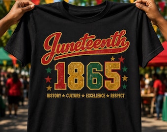 1865 Juneteenth PNG, History Culture Excellence Respect Sublimation Design, Retro Juneteenth Shirt PNG, African American PNG, Black History