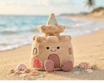 Sandcastle Plush Toy, Soft Style Beach Castle Plush, Cute Soft Stuffed Toy, Kawaii Gift, Nursery Decor Plush