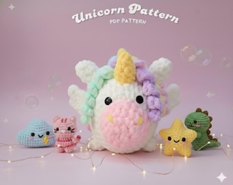 Crochet Plush Unicorn Pattern, DIY Amigurumi (PDF Pattern)
