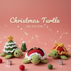 Christmas Turtle Crochet Pattern Bundle, Beginner Friendly (PDF Download)