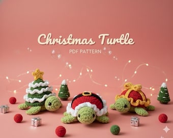 Christmas Turtle Crochet Pattern Bundle, Beginner Friendly (PDF Download)