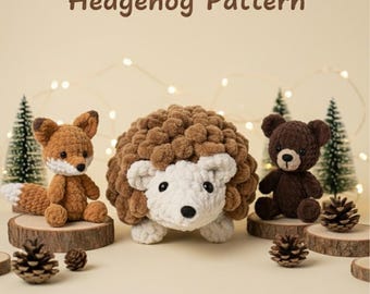 Igelkottsvirkmönster, Låg sömnads-Amigurumi (PDF-mönster)