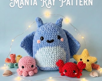 Stingray Crochet Pattern | Easy Amigurumi Sea Animal (PDF)