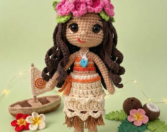 Wzór na szydełkową lalkę księżniczki z wyspy Amigurumi (samouczek w formacie PDF)