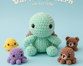 Amigurumi Turtle Crochet Pattern: No Sew, Beginner Friendly (PDF Download)