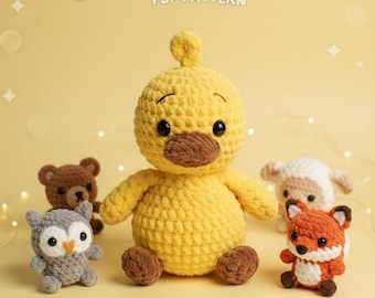 Gehaakt eendpatroon: kawaii amigurumi-knuffel (pdf-patroon)