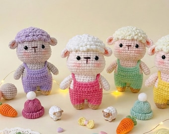 Crochet Lamb Pattern | Amigurumi Lamb Doll PDF | Plush Sheep Toy with Curly Fleece Texture | Cute Farm Animal Crochet Pattern