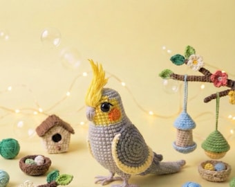 Amigurumipatroon gehaakte valkparkiet • DHZ-papegaaispeelgoed (pdf)