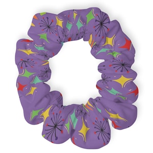 Mid Century Pattern Scrunchie | Retro Abstract Hair Accessory