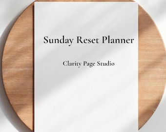 Sunday Reset Planner | Weekly Reflection Template (Digital Download)