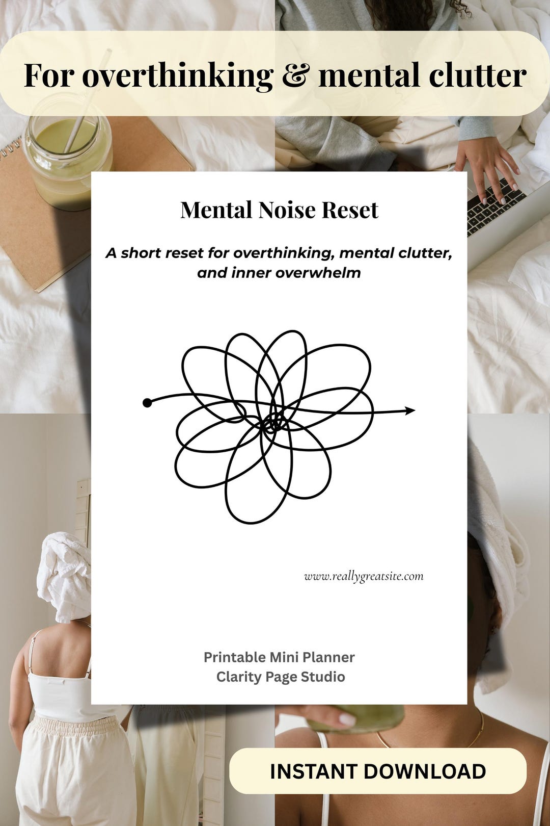 Mental Noise Reset Printable | Overthinking Relief Planner | Mental ...