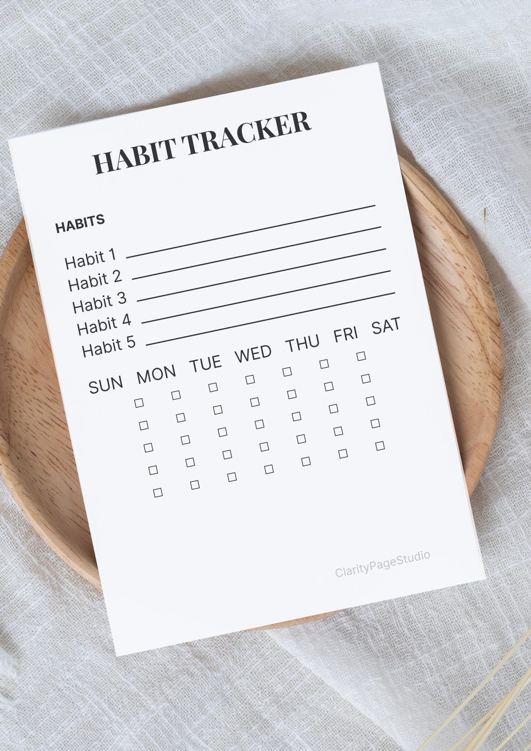 Minimalist Weekly Planner Printable | Habit Tracker (A4 & US Letter PDF ...