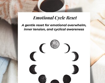 Miniplaner „Reset cyklu emocjonalnego” | Dziennik regulacji emocji do druku | Świadomość cykliczna i ulga w przytłoczeniu (PDF)