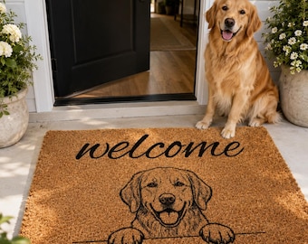 Custom Pet Photo Coir Doormat, Personalized Dog Cat Welcome Mat, Photo Gift for Pet Lovers, Custom Dog Face Doormat, Unique Housewarming