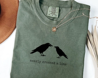 Chemise drôle d'oiseau, T-shirt de corbeau de tentative de meurtre, surdimensionné, femmes, hommes, T-shirt de couleurs de confort