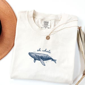 Camiseta minimalista de playa, divertida camiseta de meme, camiseta de Oh Ballena, estética veraniega, talla grande, para mujer, para hombre, unisex, colores cómodos.