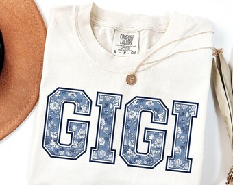 Comfort Colors® Floral Gigi Shirt, Gift for Gigi, Grandma Gift, Cute Gigi Tshirt, Mimi Announcement, Grandmother Shirt, Cottagecore Gigi tee