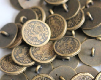 Button bronze 18mm metal rod.