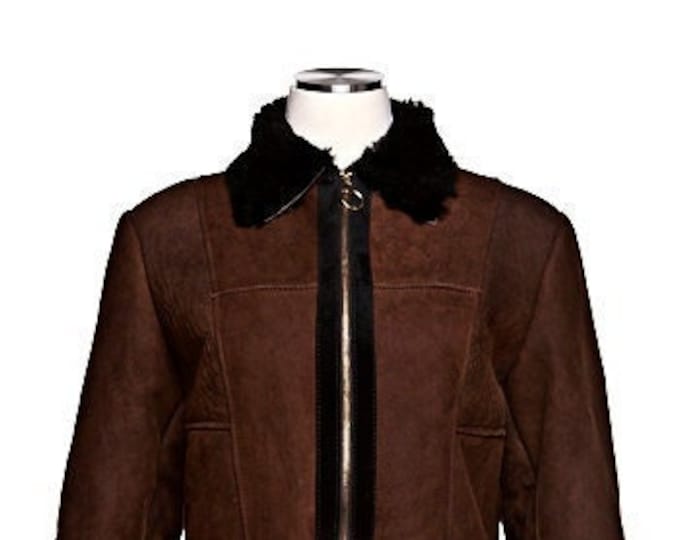 Brown  and black shearling jacket