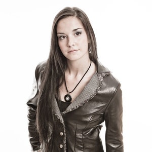Adjusted lambskin leather jacket.
