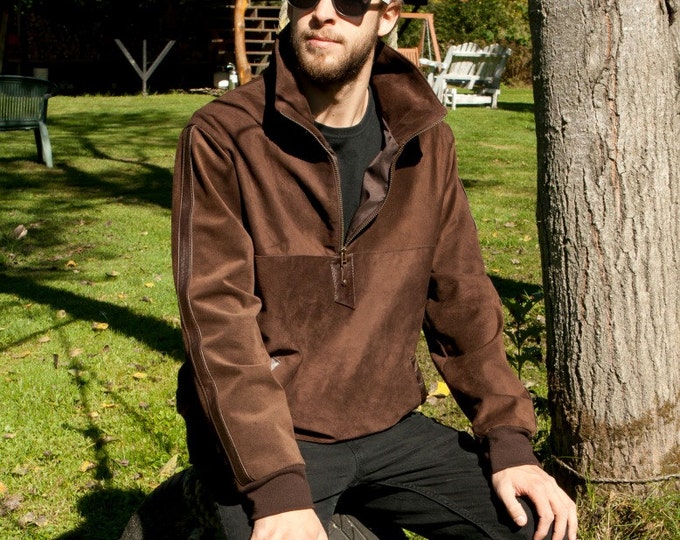 Brown suede pull-over