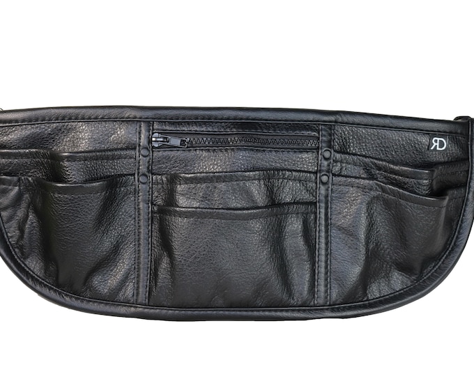 Black leather waitress, waiter apron