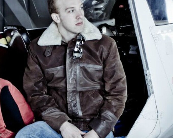 Upcycled printed leather and suede jacket with neck cream color sheep.