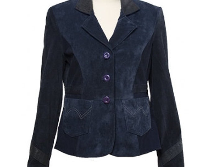 Upcycled lambskin and suede  leather  jacket.