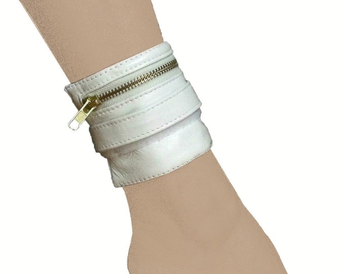 Leather ankle or wristband wallet