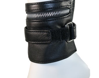 Leather ankle or wristband wallet