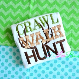 Crawl walk hunt - duck - boy hunting - hunting - camo - bodysuit - fall - grandpa - daddy -