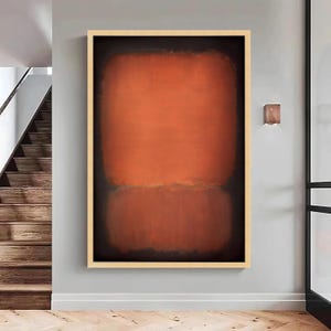 Rothko Style Orange Brown Abstract Canvas Art, Ready to Hang, Large Canvas Wall Art, Oversized Statement Piece