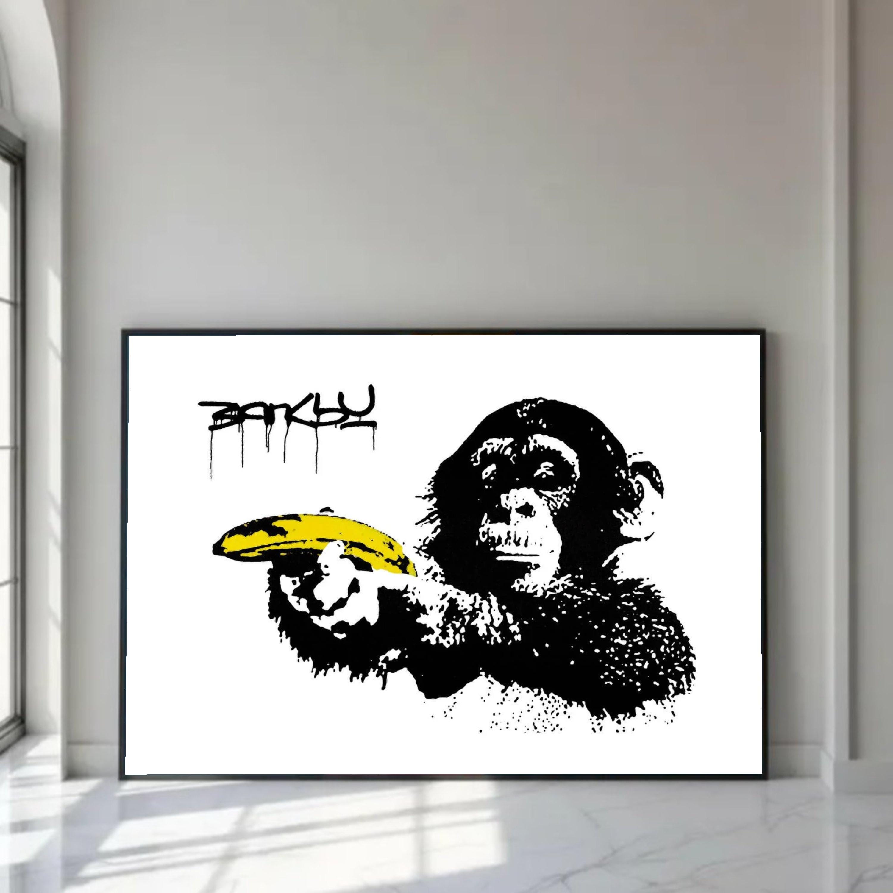 Banksy Monkey Banana - Etsy