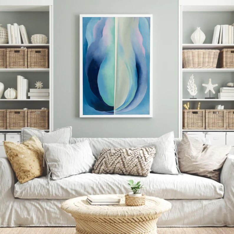 Georgia O'keeffe Blue Abstraction Canvas Print, Modern Wall Art, Large ...