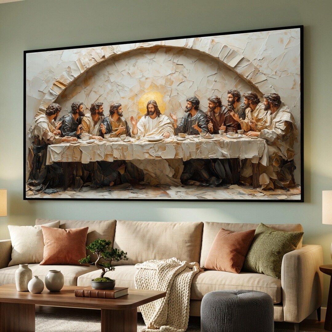 The Last Supper Canvas Wall Art, Religious Jesus and Disciples ...