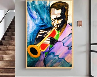 Miles Davis Canvas Print: Framed Jazz Trumpet Wall Art - Etsy