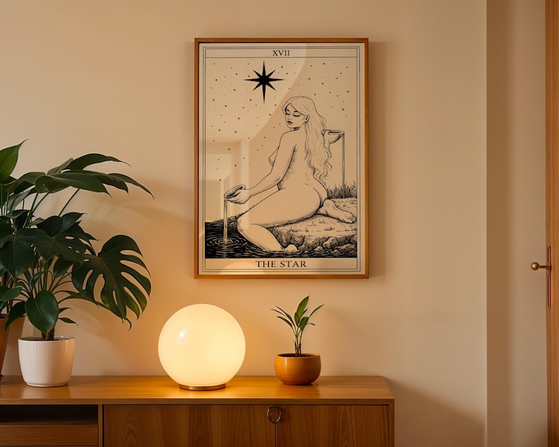 Occult wall art Star tarot healing and hope design