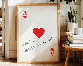 Hartenaas muurkunst, wat als het allemaal werkt-poster, digitale download