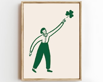 Lucky Charm Print: St Patricks Day Wall Art, Shamrock Poster, Digital Download