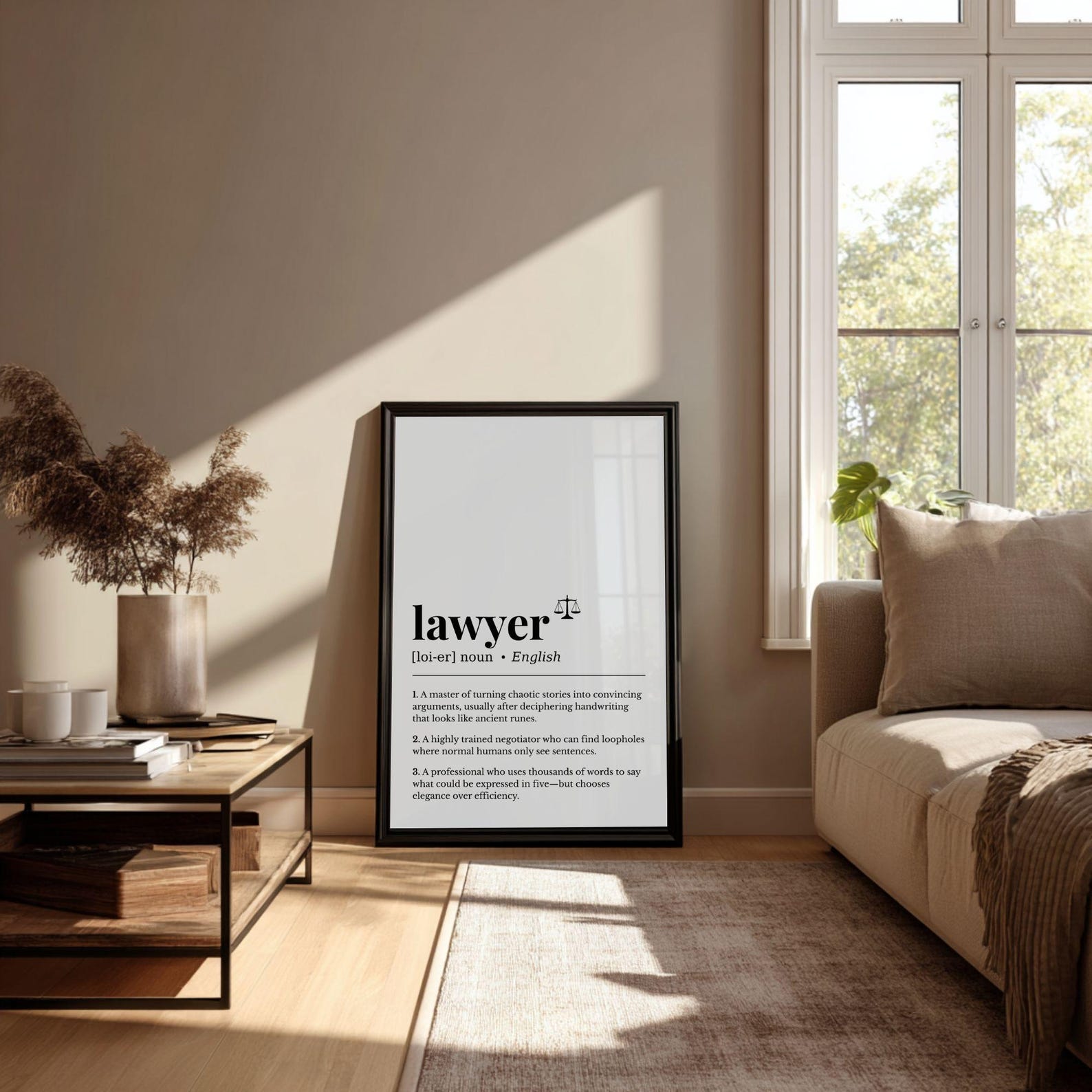 Lawyer Definition Print, Law Office Wall Art, Minimalist Office Decor ...