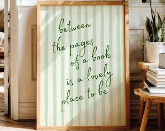 Book Lover Wall Art, Reading Quote Poster, Library Decor (Digital Download)