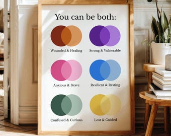 You Can Be Both Wall Art, Mental Health Poster, Healing Wall Decor (Digital Download)