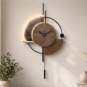 Reloj de pared estilo pastoral con diseño de rayos de sol – Reloj de cuarzo silencioso de estilo antiguo, con o sin LED, decoración vintage para el hogar.