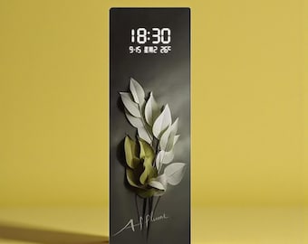 Modern LED Wall Lamp with Digital Clock – Decorative Luminous Art Panel