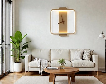 LED Minimalist Wall Clock Lamp – Modern Round or Square Design