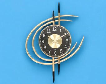 Modern Gold Metal Wall Clock, Luxury Geometric Design, Silent Quartz Home Decor