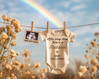 Rainbow Baby Pregnancy Announcement | Gender Neutral Boho Floral Reveal | After Every Storm | Editable Canva Template