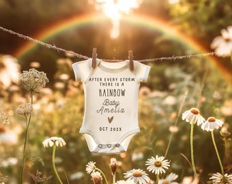 Rainbow Baby Pregnancy Announcement | Gender Neutral Boho Floral Reveal | After Every Storm | Editable Canva Template