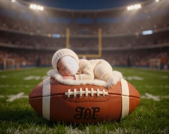 Football Field Newborn Photography Digital Backdrop | Sports Stadium Prop (JPEG, 300 DPI)